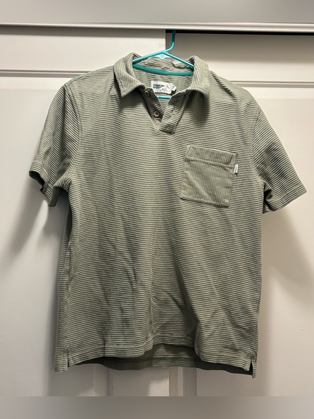 Wellen organic cotton textured polo, size L